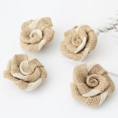 24PCS making burlap flowers flower brooch craft in 1 Set Small flowers for