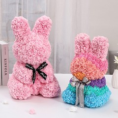 27cm Rose Rabbit Flower Bear Valentines Day Gift Romantic Decor for Her Love….