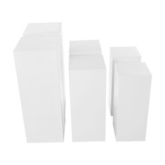 6Pc White Metal Display Pedestal Stands,Cuboid Freestanding Retail Display Riser
