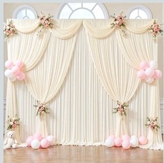 20ft x 12ft Champagne Backdrop Curtains Wrinkle Free Backdrop Curtain for Wed…