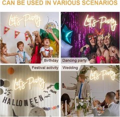 Custom Let’s Neon Signs Large sign with Dimmer for Bachelorette Engagement Fi…