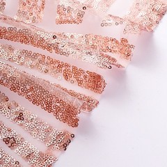 5 BLUSH Tulle CHAIR SASHES Sequins Geometric Pattern Party Events Decorations