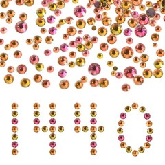 1440 Piece Flat Back Crystal Rhinestones Glue Fix Round Gems Mixed 7 Sizes SS…
