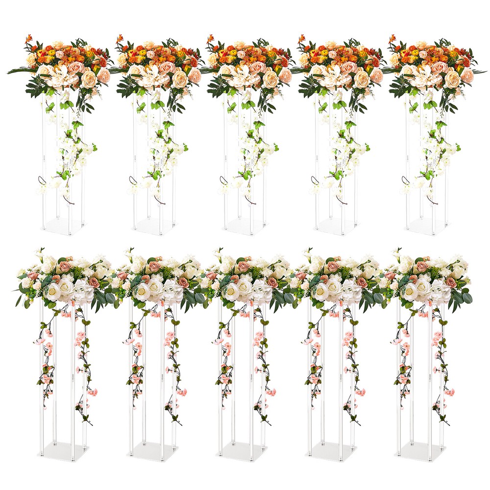 VEVOR 10PCS 23.6inch Tall Wedding Column Flower Stand Display Rack Acrylic