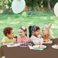 8Pcs Brown Tablecloth, Brown Disposable Table Cloth Plastic, 4 Gradient Table…