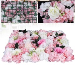 12 Pcs Artificial Flower Wall Panel Rose Dahlia Leaves Wedding Backdrop Stage