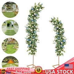 2Pcs Metal Wedding Arch Frame Party Garden Arbor Flower Backdrop Stands Decor