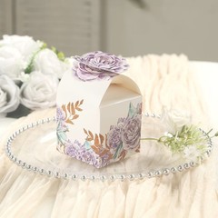 25 Lavender Peony Floral Top Party Favor Boxes Lilac Wedding Party Events