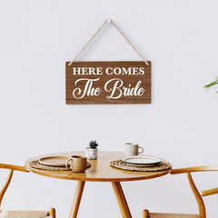 Rustic Wedding Sign Here Comes the Bride, Ring Bearer Sign, Funny Wedding Decor