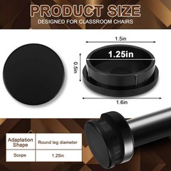 24 Pack 1-1/4″ Wrought Iron Chair Leg Caps Heavy Duty Nylon Furniture Pads Round