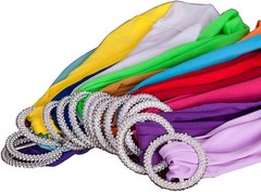 Pack of 10 Spandex Chair Sashes with Elegant Silver Buckle – Magenta