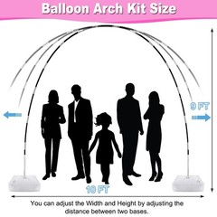 Balloon Arch Kit with Balloon Pump, 9Ft Tall & 10Ft Wide Adjustable Balloon A…