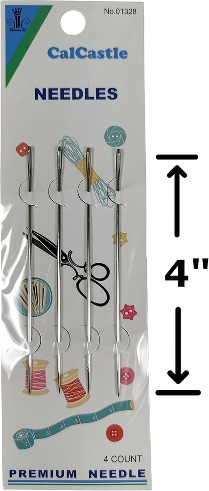 4 pieces 3″ 4″ CalCastle Craft Premium Sewing Needle for Lei Making Long Sewing