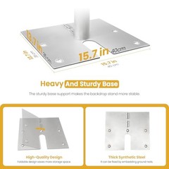 10ft x 10ft Adjustable Backdrop Stand Kit – Heavy Duty Pipe and Drape Silver