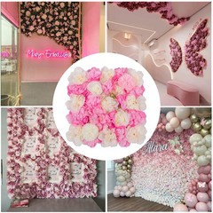 Flower Backdrop Wedding 12 Packs 15×15 in 3D Floral Rose Wall Panels Background