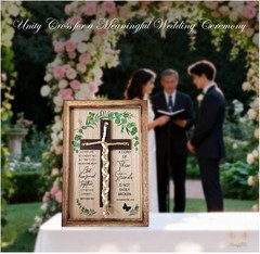 Cord of Three Strands, Unity Wedding Cross for Ceremony 15×10 Inch for Wedding