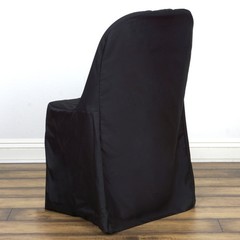 100 BLACK Polyester FOLDING CHAIR COVERS Wedding Party Banquet Event Decorations