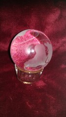 Beautiful Genuine Crystal World Globe Earth Sphere Etched Frosted Glass Ball