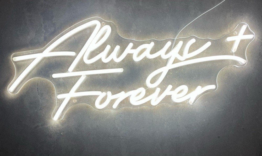 Always And Forever neon Sign Wedding Decor Plug In USB Dimmable Hanging Or Mount