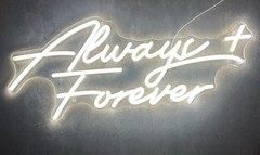 Always And Forever neon Sign Wedding Decor Plug In USB Dimmable Hanging Or Mount