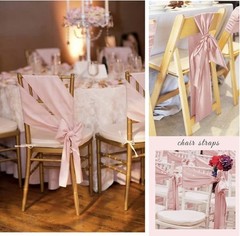 Showgeous 60 PCS Rose Gold Satin Chair Sashes Bows Decoration Chair Cover for…