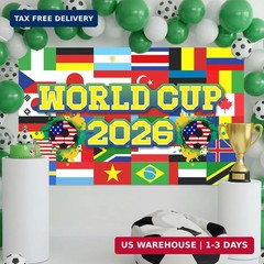 World Football Tournament Cup Celebration Backdrop 43×71 Inch 2026 Vibrant Socce