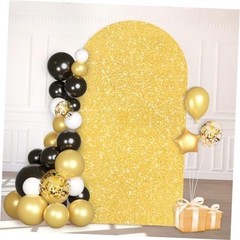Wedding Arch Cover 6ft Payette Sequin Arch Stand Cover Spandex 2.6 x 6 FT Gold