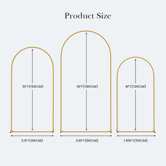 3 Pack Gold Balloon Arch Stand Set for Weddings, Parties & Baby Showers
