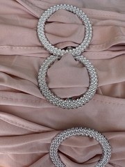 50 Buckle Spandex Stretch Chair Band Sash Bow Blush Soft Pink