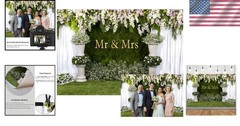 Customized 5x3ft Mr and Mrs Floral Background for Weddings & Celebrations