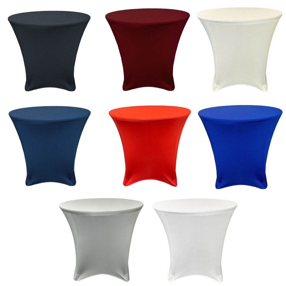 Round Spandex Table Covers, Stretch Tablecloth for Lowboy Cocktail Tables