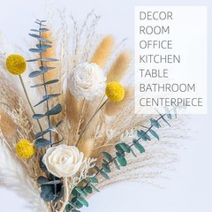 Dried Flowers Reed diffusers kit, Ceramic Vase Included, Reed Whitegreen