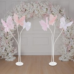 2Pcs Artificial Butterflie Decoration with Standing Base Realistic Wedding Decor