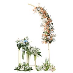 Ballon Arch Stand and 2 Flower Stands, Arch Backdrop Stand for Parties Wedding