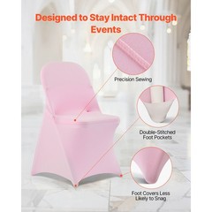 Uimoso 50PCS Pink Stretch Spandex Chair Covers for Weddings, Parties, and Dining