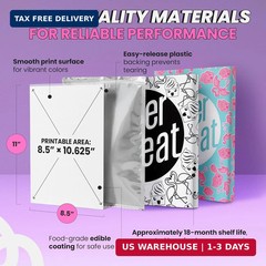 paper2eat Frosting Sheets Premium 8.5″ x 11″ – 24 count – White Edible Icing She