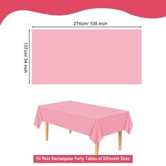 Plastic Tablecloth 15 Pack 54×108 Pink Waterproof Spillproof Birthday Shower Dec
