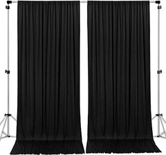 10 feet x 10 feet IFR Polyester Backdrop Drapes 60″W x 120″L (Pack of 2) Black