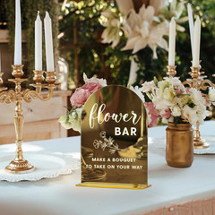 Gold Wedding Table Signs Decor Bridal Shower Engagement Party Decorations Flower