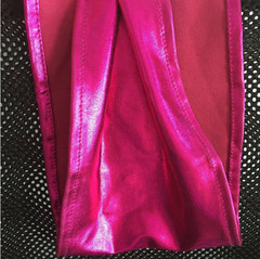 Shiny Spandex Chair Bands Sashes Metallic Hot Pink Wedding Party Decoration