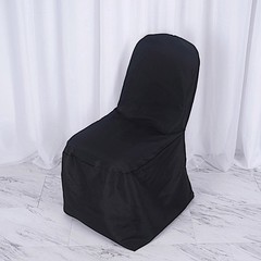 10 Black POLYESTER BANQUET CHAIR COVERS Wedding Party Dinner Decorations SALE