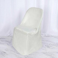 Polyester Folding Wedding Chair Covers 25 50 75 100 Bulk Black White Ivory