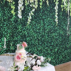 GREEN 8 ft x 8 ft Printed Vinyl Greenery Vines PHOTO BACKDROP Party Decorations
