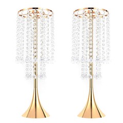 2Pcs 21.9 in Crystal Flower Vases Wedding Centerpieces Table Flower Vases SALE