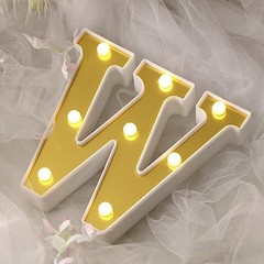 6″ tall GOLD W LED Lighted Marquee Letters Sign Party Wedding Events Decorations