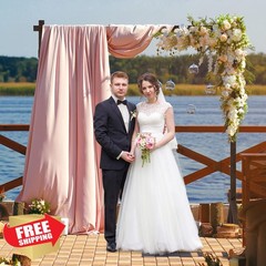 Fomcet Brown 7.2FT X 7.1FT Wedding Arch Stand