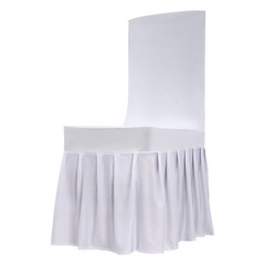 30Pcs 22*18*22″ 12Lbs Polyester& Spandex White Stretch Chair Slipcovers W/ Skirt