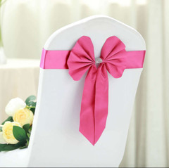 Lot of 25 Fuchsia Reversible Satin Wedding Shower Party Bow Tie Chair Decor NEW!