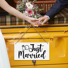 Just Married Sign Wall Hanging Just Married Decorations Wedding Accessories Stuf