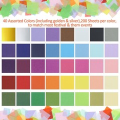 Jyongmer 8000PCS 1 Inch Tissue Paper Squares, 40 Assorted 8000PCS-40Colors